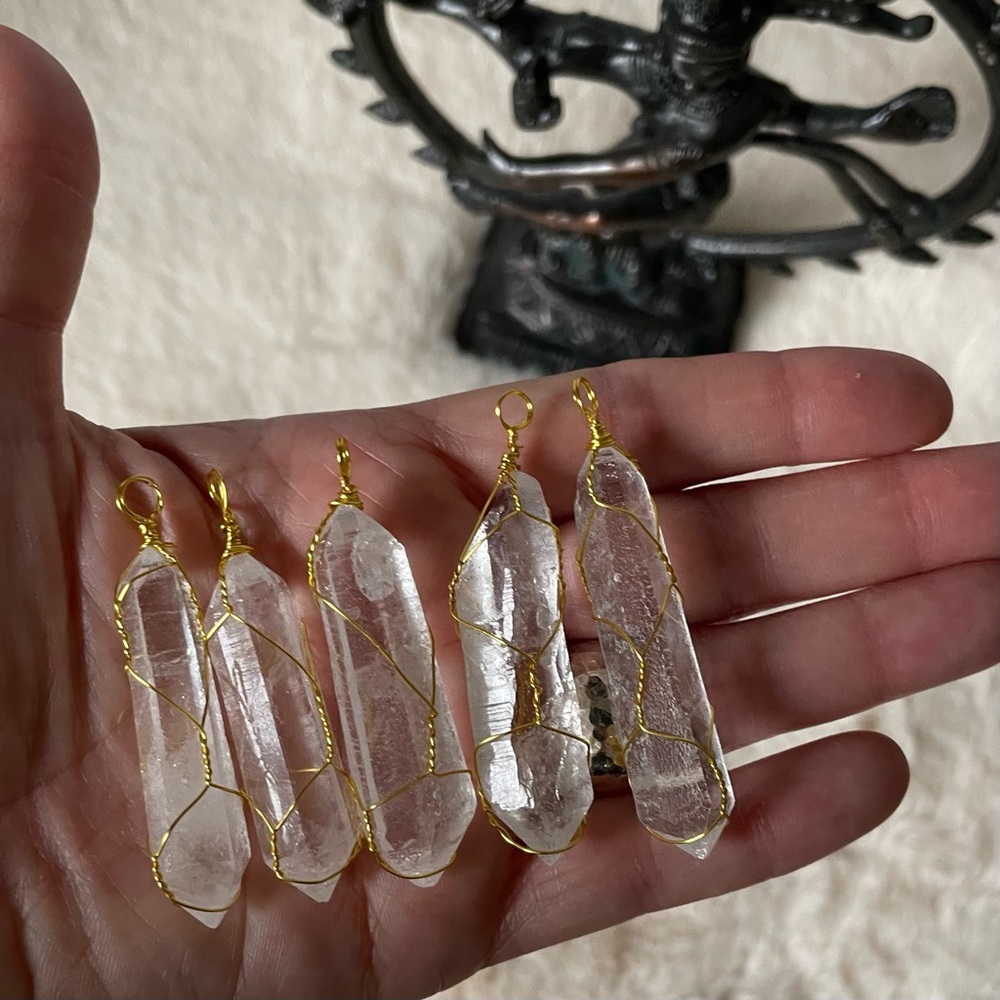 Lemurian quartz pendant